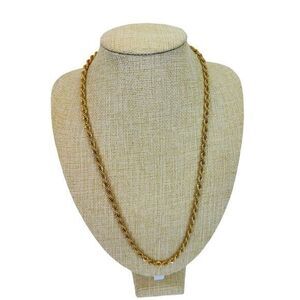 Vintage Monet‎ Chunky Twisted Rope Gold Tone Chain Necklace 24"
